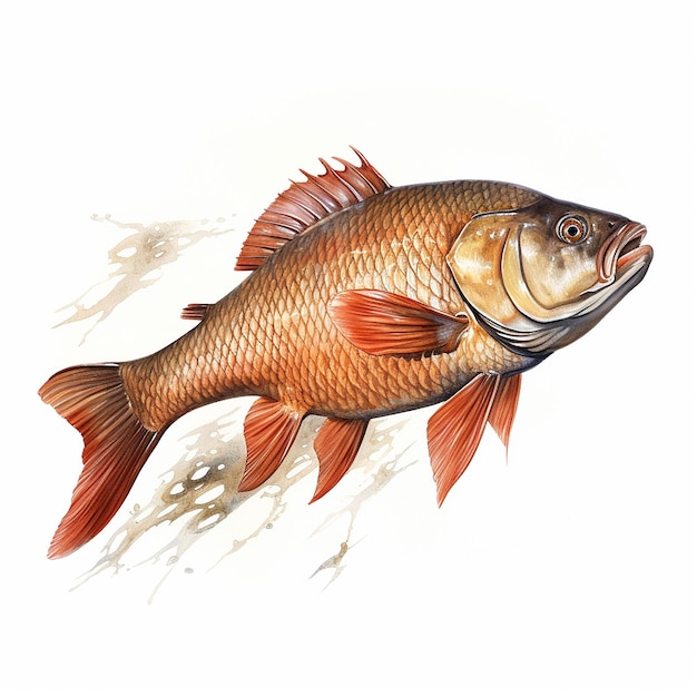 Photo redfish with on white background