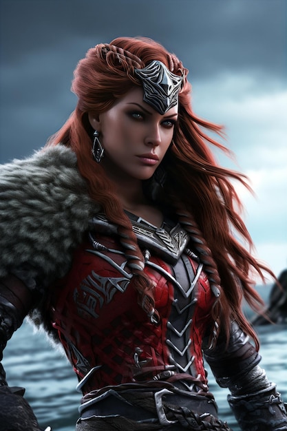 Redhair Viking woman generated by AI