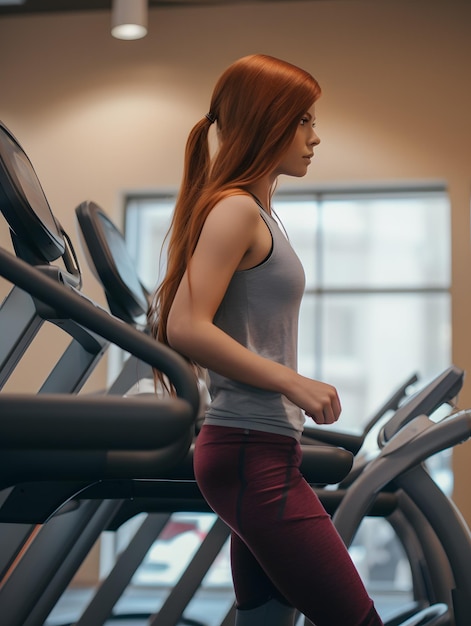 RedHaired Woman in the Gym