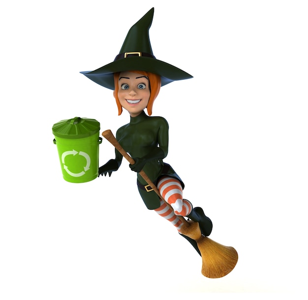 Redhead witch 3D Illustration