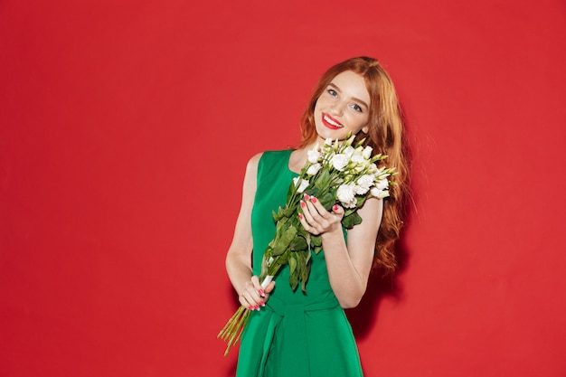 Redhead young cheerful girl