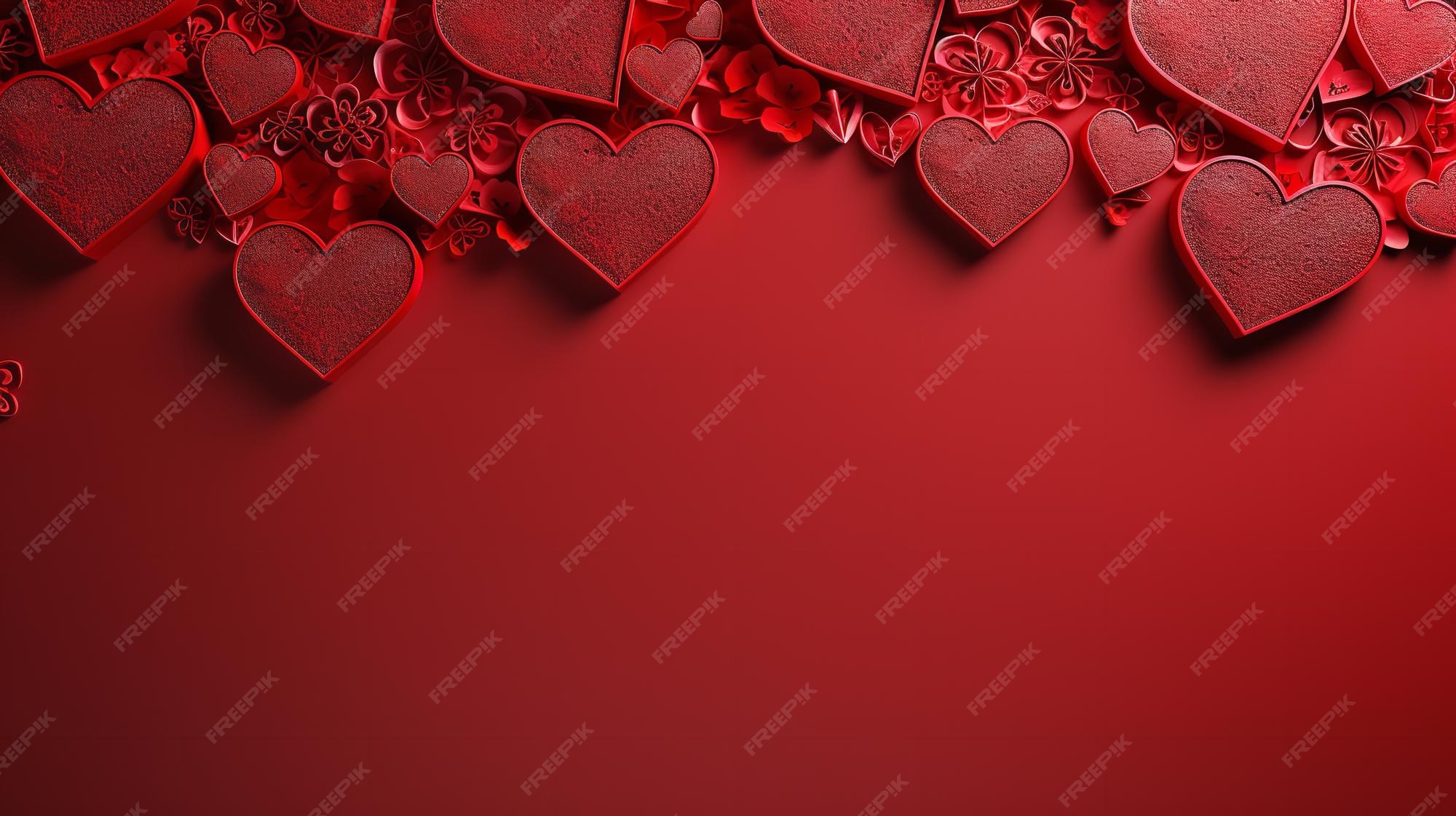 premium-ai-image-redheart-valentine-s-day-border-decoration-generative-ai