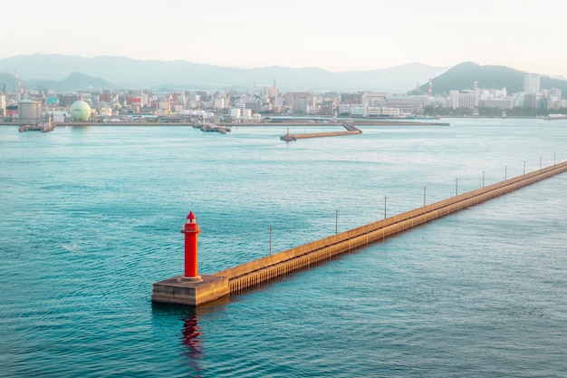 redlight house at the end of a pier