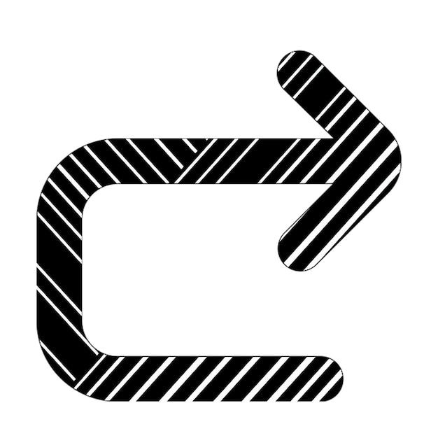 redo alt icon black white diagonal lines