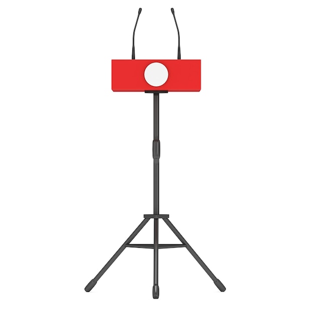 Photo redspeaker podium on tripod