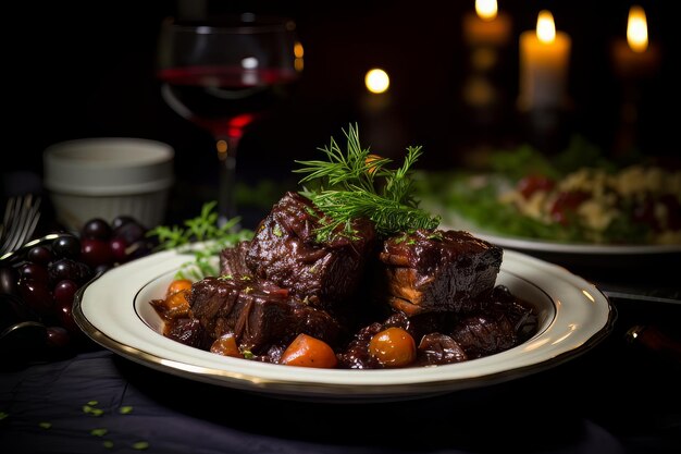 Redwinebraised short ribs christmas dinner food