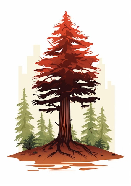 Redwood icon on white background