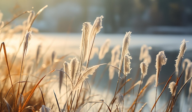 Reeds in the morning fog AI generated