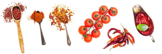 Reeks kruiden en tomaten