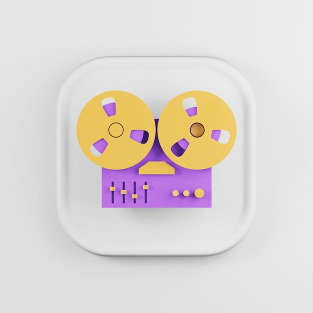 Reel tape recorder cartoon icon