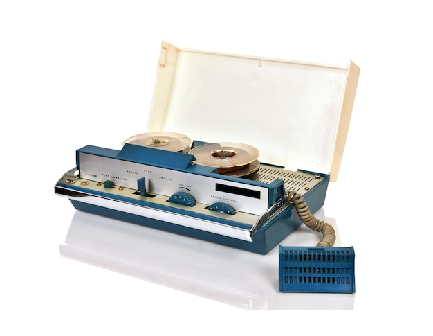 Photo reel tape recorder with microphone