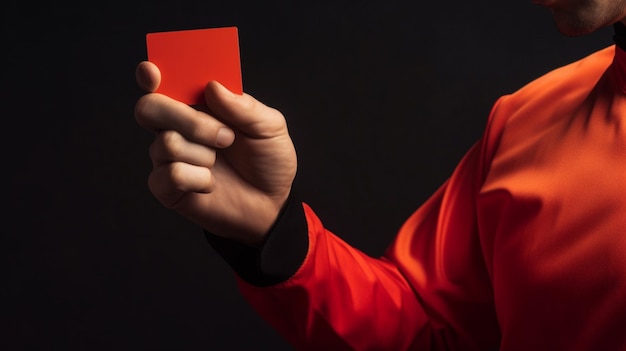 Referee showing a red card