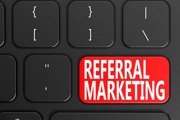 Referral Marketing on black keyboard