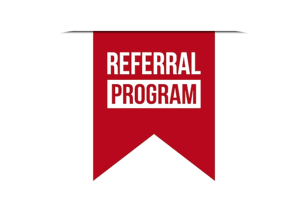 Photo referral program red banner design vector illustration