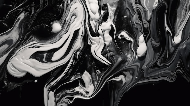 Refined Black and White Paint Spirals AI Generation