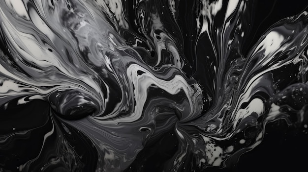 Refined Black and White Paint Spirals AI Generation