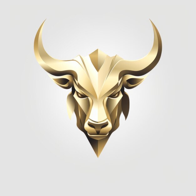 Refined Elegance The Timeless Gold Bull Logo on a Clean White Background