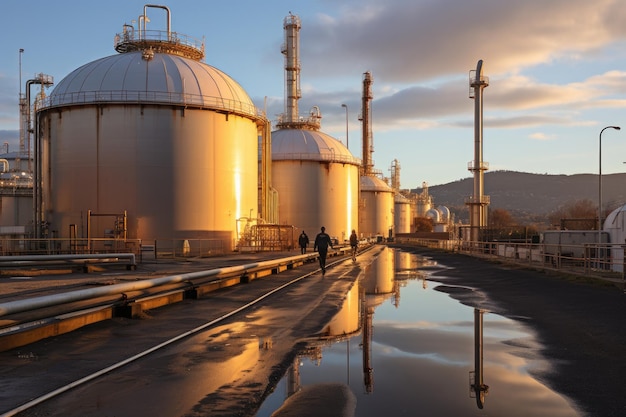 Refineries and large industrial tanks