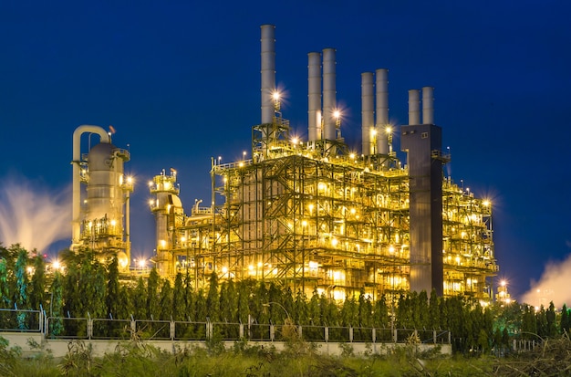 Refinery tower with Twilight.