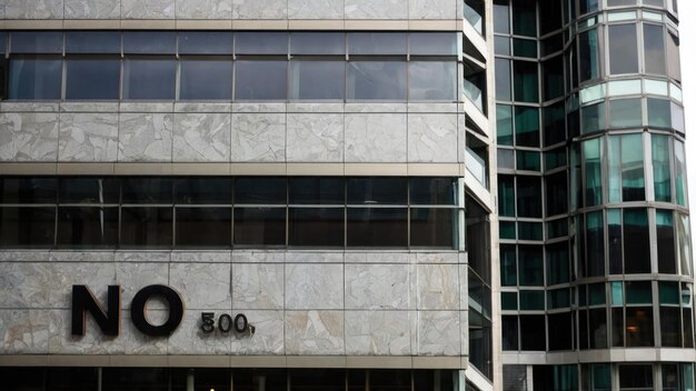 Photo reflected urban scenery on modern glass building facade