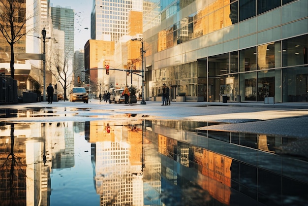 Foto reflecties in de stad