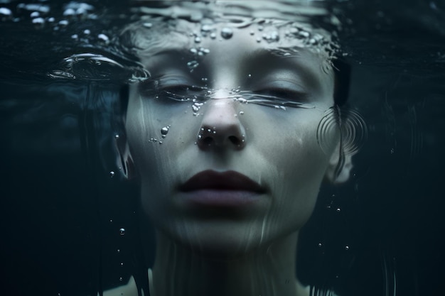 Reflecties of Serenity Het etherische gezicht van een vrouw in het water ar 32