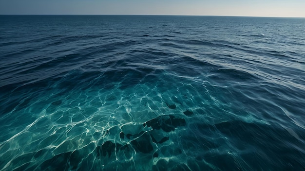 Foto reflectieve oppervlakte van de oceaan