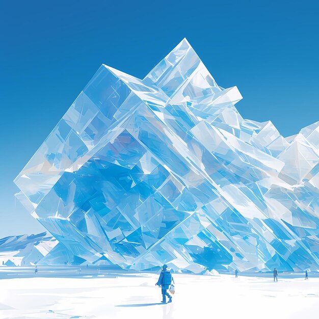 북극 의 평온 을 반영 하는 빙산 미술관