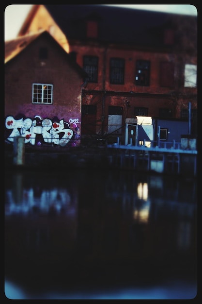 Photo reflection of building in water