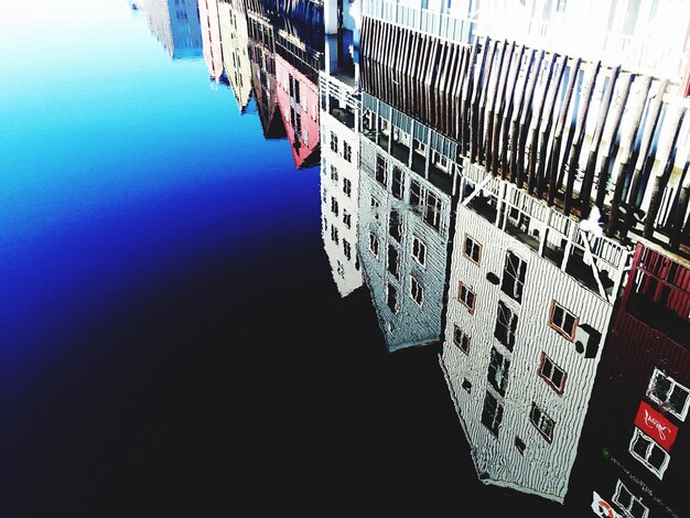 Reflection of buildings in river