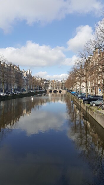 Reflection of buildings in river