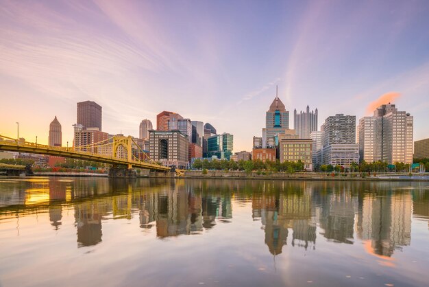 Reflection of buildings in water