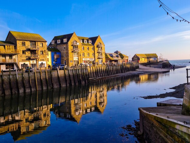 Reflection of buildings in water