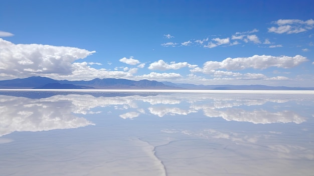 a reflection of clouds in the water