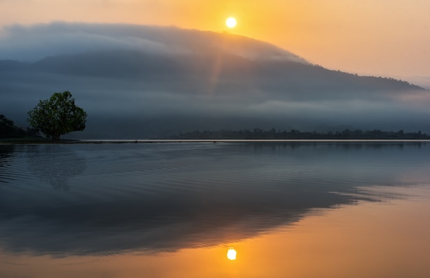 reflection Early morning on Dam