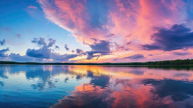 写真 反射湖の空