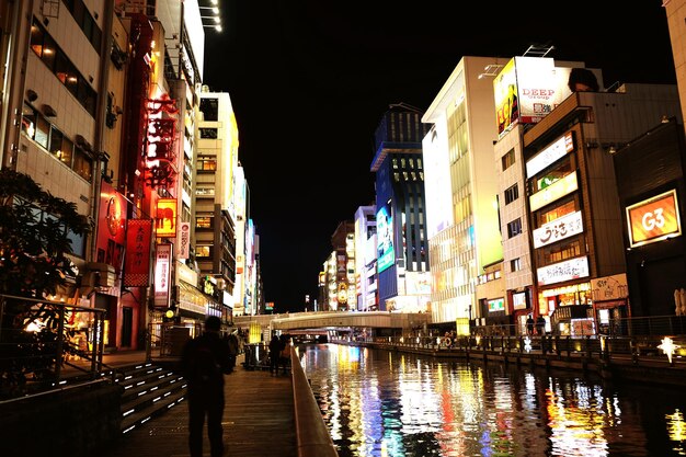 写真 運河の建物の反射