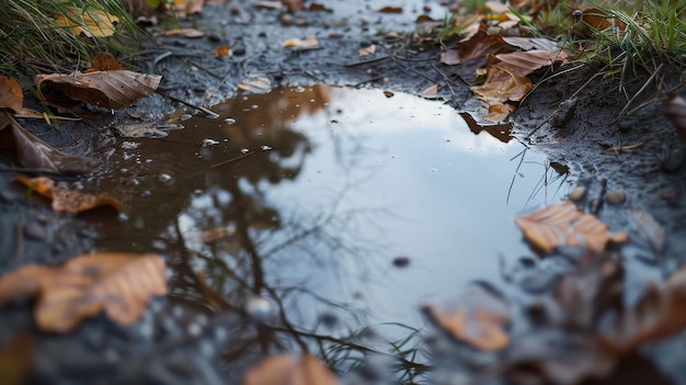 Reflection in a puddle after rain AI generated illustration