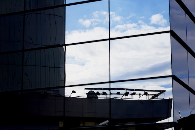 The reflection of the sky mirrored building