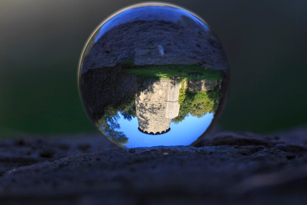 Photo reflection of sky in water