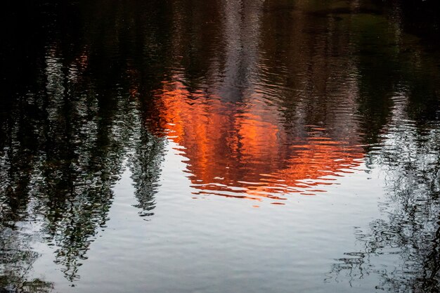 Reflection of sunset view on Half Dome, Yosemite National Park, California