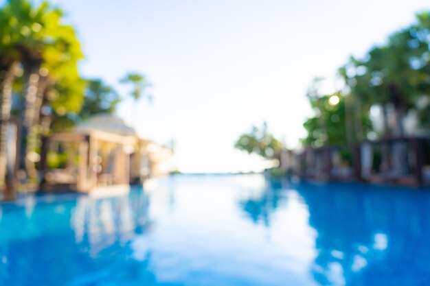 Reflection of trees in swimming pool