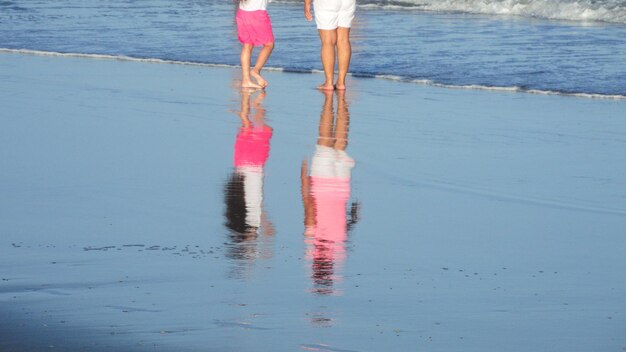 Photo reflections at the edge of the ocean