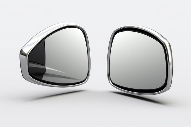 Photo reflective duo sleek side view mirrors on white or png transparent background