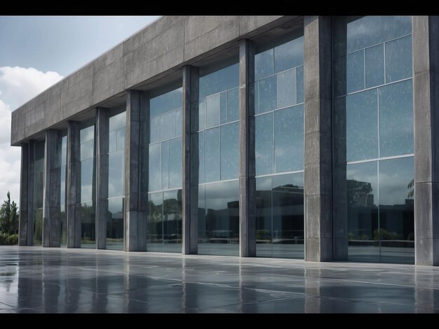 Reflective glass windows on a concrete commercial building