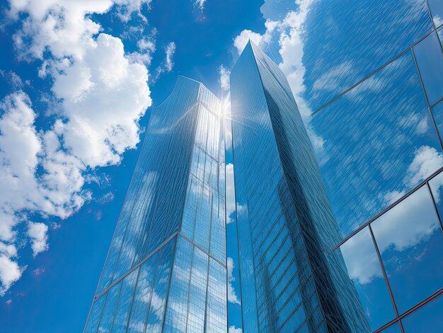 Reflective office buildings and skyscrapers