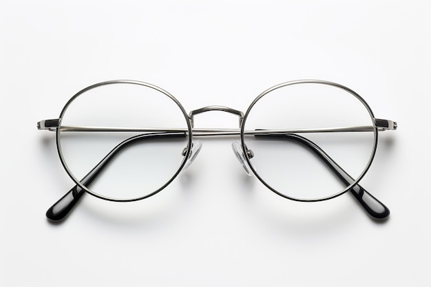 Photo reflective spectacles a study in metal frames on a white or clear surface png transparent background