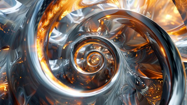 reflective spiral constructs spiral constructs visualized with reflective surfaces using metallic colors and sharp angles to create dynamic patterns