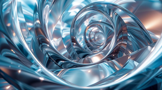 reflective spiral constructs spiral constructs visualized with reflective surfaces using metallic colors and sharp angles to create dynamic patterns