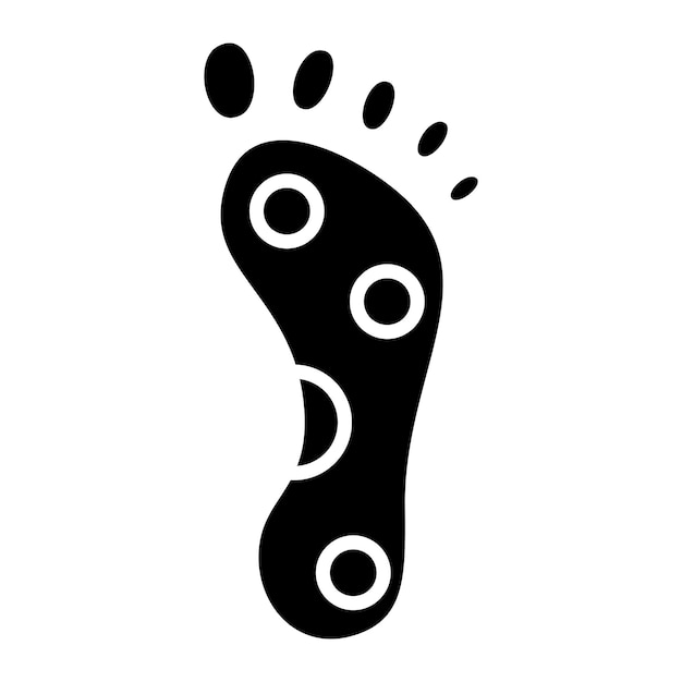 Reflexology Glyph Solid Black Illustration